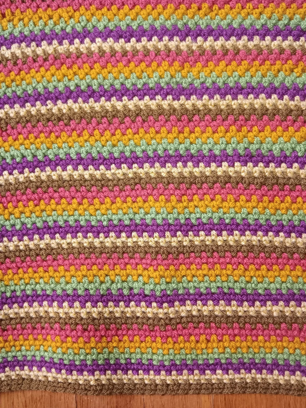 Handmade Multicolor Jeweltones Hand Crocheted Square Afghan Blanket 39